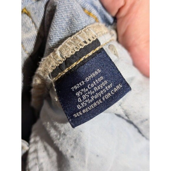 Distressed Low Rise Straight Leg Jeans Angel Kiss Size 5/27 Y2K Grunge - Picture 8 of 8